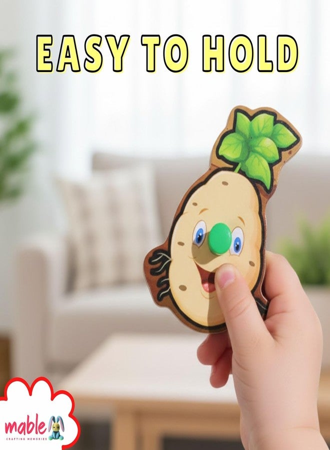 MABLE لعبة أحجية تعليمية للأطفال من مابل | لوحة أحجية كرتونية تعليمية لتحديد أنواع الخضراوات للأطفال الصغار من عمر سنتين فما فوق - Image 3